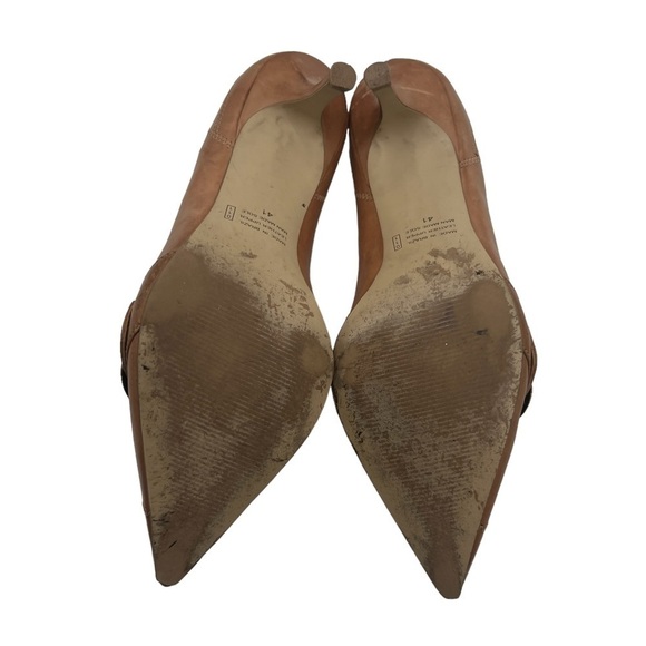 Gabriella Rocha Nude Pointed Toe Leather Kitten Heels Size 41 Women’s - Picture 9 of 9